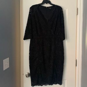 Beautiful Thalia sodi Black lace embellished dress with lining 3/4 sleeve